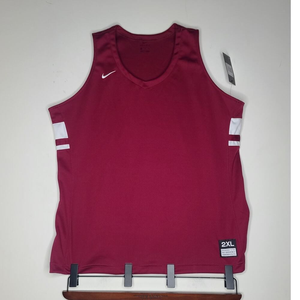 NWT Nike Dri Fit maroon white basketball tank top - 2XL / XXL